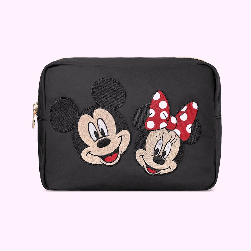 BNWT! Classic Noir Large Pouch with Large Mickey & Minnie Patch